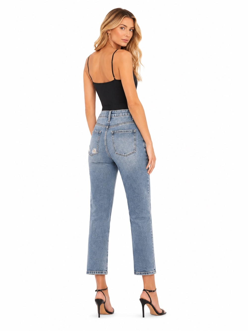 Vervet by Flying Monkey High Rise Button Fly Distressed Mom Jeans | Size 27 - Picture 3 of 15